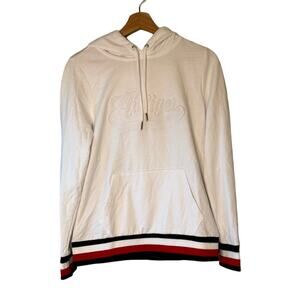 NWT Tommy Hilfiger White Pullover Raised Logo Hoodie